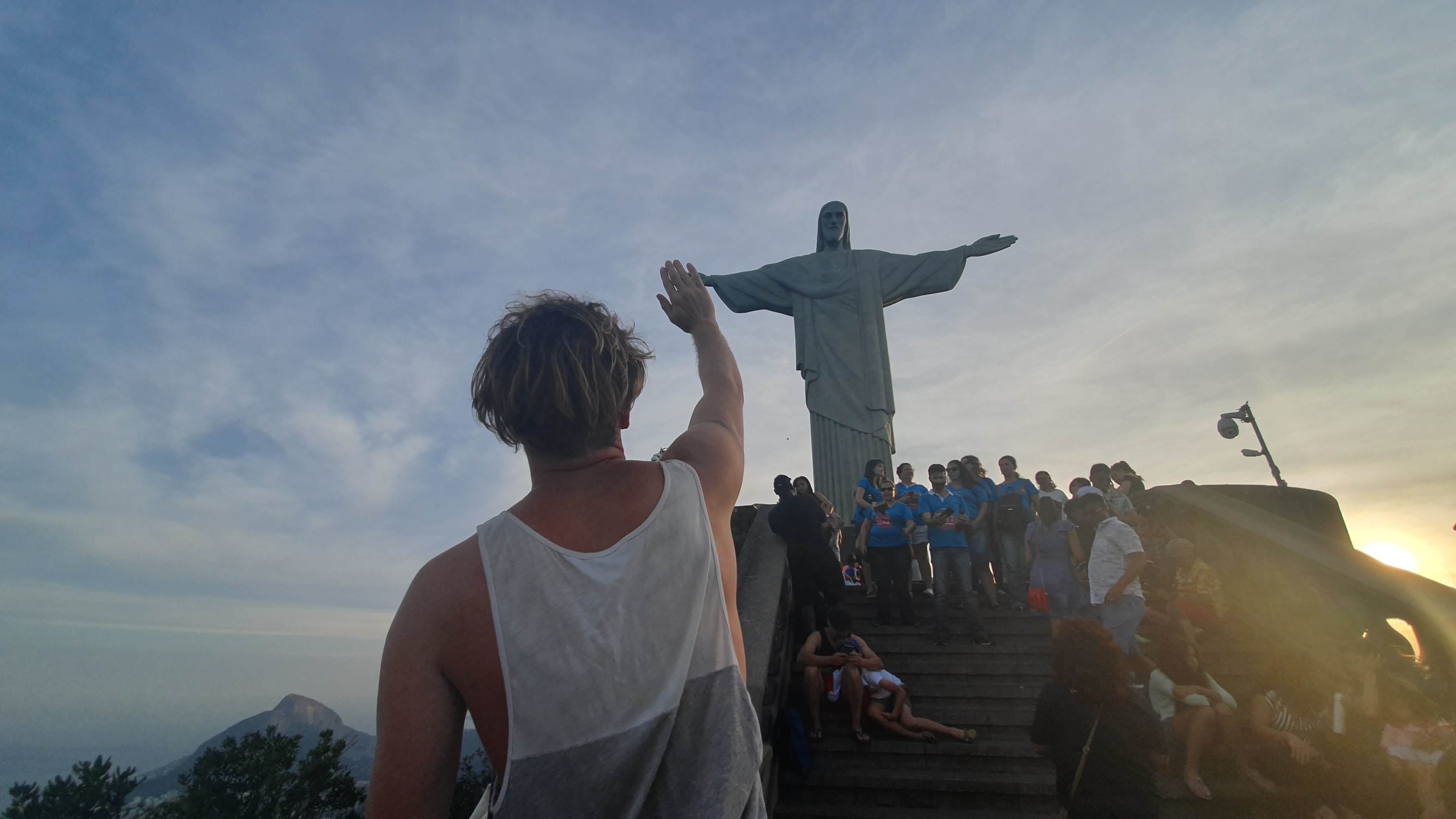 Me high-fiving Christ the Redeemer in Rio de Janeiro